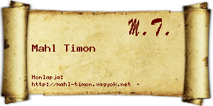 Mahl Timon névjegykártya